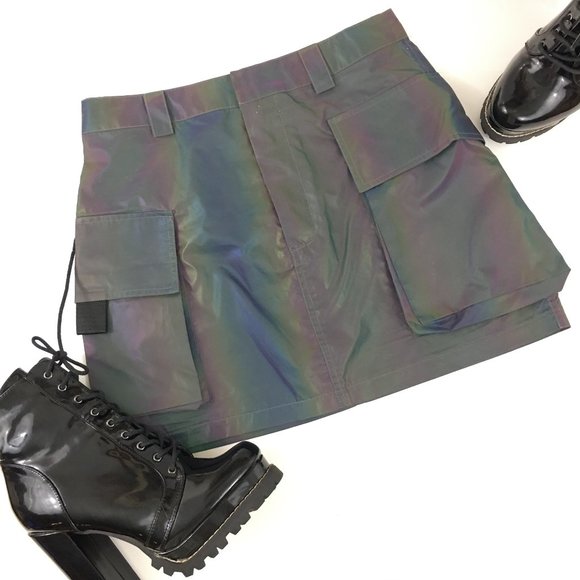 Dolls Kill Dresses & Skirts - Jaded London Rainbow Reflective Mini Skirt